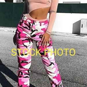 Pink Camo boot cut pants